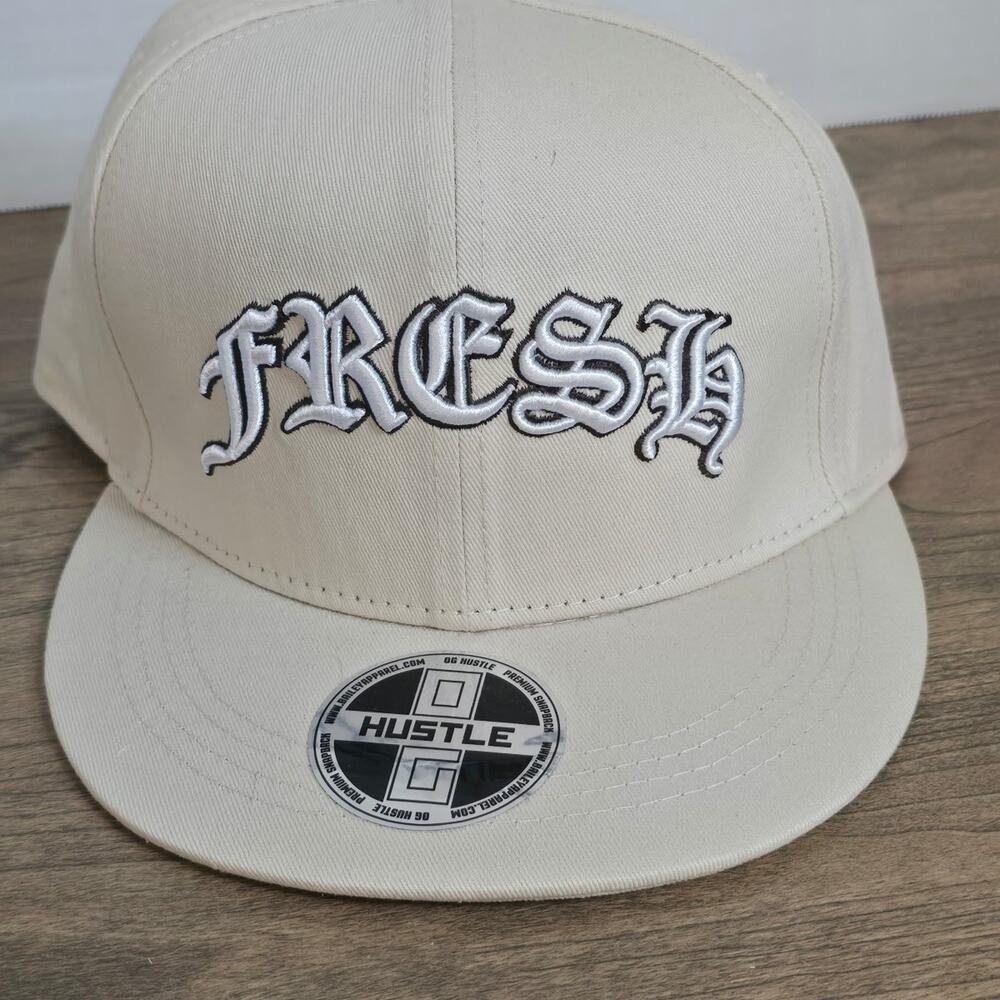 Fresh Hustle Snapback Hat Beige NWT